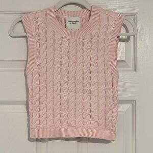 Abercrombie & Fitch Light Pink Cable Knit Vest